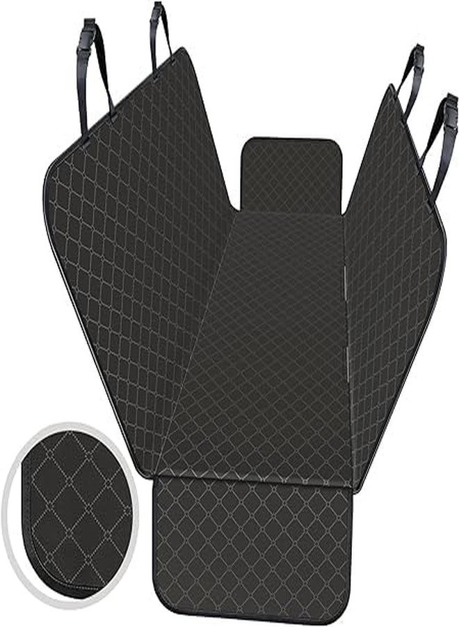 TAOCOCO أرجوحة تاوكوكو للكلاب للسيارة، قابلة للتحويل، مانعة للانزلاق، مقاومة للماء، واقي مقعد خلفي للكلاب مع نافذة شبكية للرؤية، ظهر مقاوم للخدش (أسود، قياسي (54 بوصة عرض × 58 بوصة طول)) - Image 1